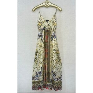 AQUA Floral Print Maxi Dress XS V-Neck Sleeveless Boho Summer Feminine Sun